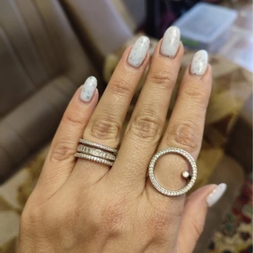 Adjustable Silver Plated Ring With Swarovski Elem… - image 7